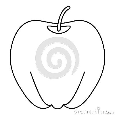 Ripe apple icon, outline style Vector Illustration