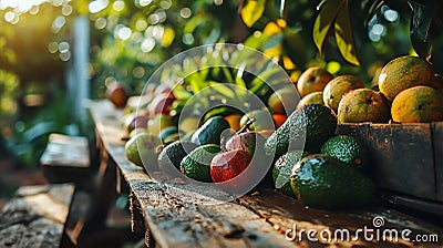 Ripe avocado fruits Stock Photo