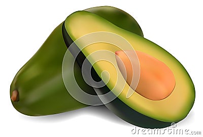 Ripe avocado Vector Illustration