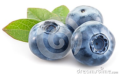 Ripe blueberries on the white. Stock Photo