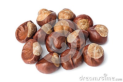 Ripe chestnuts Stock Photo