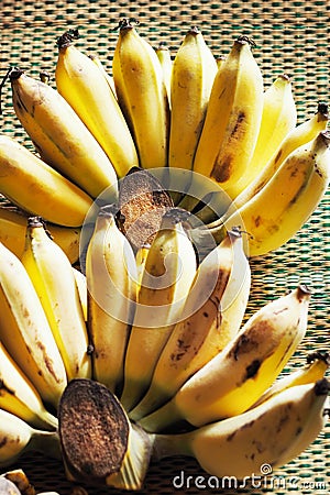 Ripe cultivated banana ready for eat Stock Photo