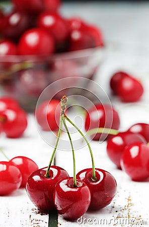 Ripe fresh cherry, close veiw Stock Photo