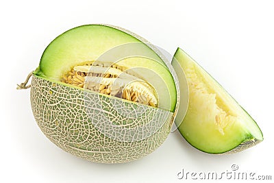 Ripe green melon Stock Photo