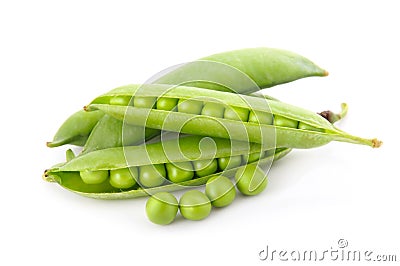 Ripe green pea vegetable isolated Stock Photo