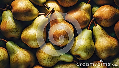 Ripe homegrown organic pear fruit pattern Cartoon Illustration