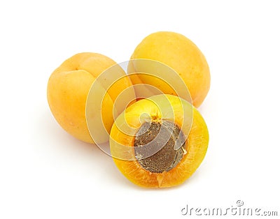 Ripe isolated apricot Stock Photo