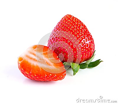 Ripe, juicy, beautiful strawberry close-up Stock Photo