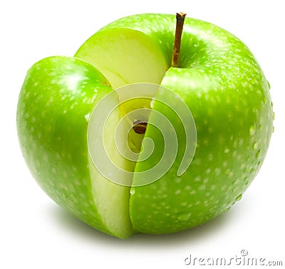 Ripe juicy green apple Stock Photo