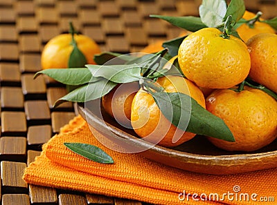Ripe juicy tangerine, orange mandarin Stock Photo