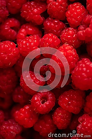 Ripe, juicy, tender and sweet raspberries as a background photo Stock Photo