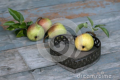 Ripe juicy whole pear fruits Stock Photo