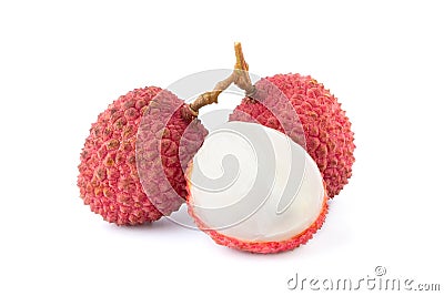 ripe lychee isolate on white background Stock Photo