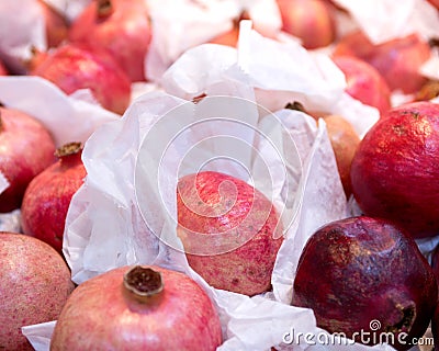 Ripe organic pomegranate Stock Photo