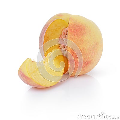 Ripe peaches with segment Stock Photo