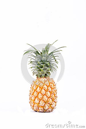 Ripe pineapple Ananas comosus on white background healthy pineapple fruit food isolated Stock Photo
