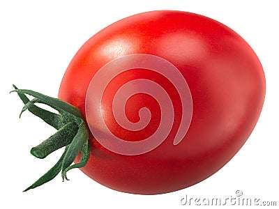 Ripe plum heirloom tomato with sepal, isolated Stock Photo