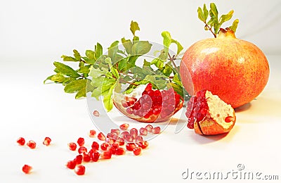 Ripe pomegranate fruit Stock Photo