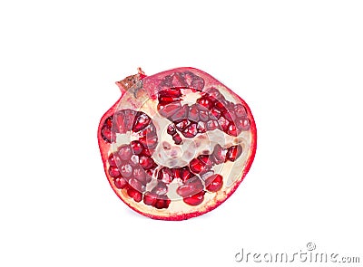 Ripe pomegranate on a white background. Stock Photo