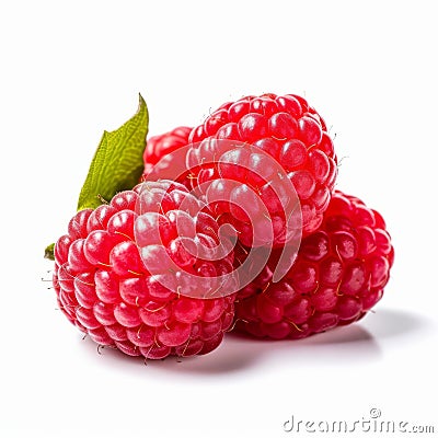 Ripe Raspberry On White Background - Lensbaby Effect And Massurrealism Stock Photo