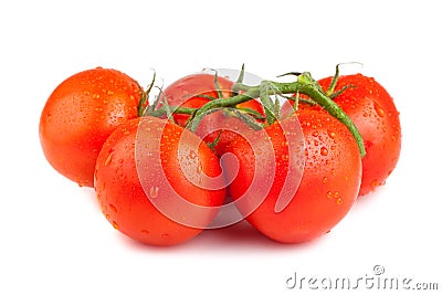 Ripe red tomatoes with water drops Stock Photo