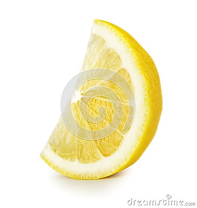 Ripe slice of yellow lemon citrus fruit Stock Photo
