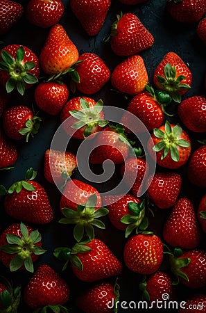 Ripe strawberries background. Stock Photo