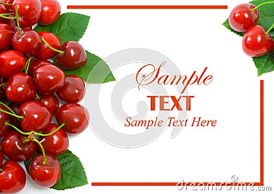 Ripe sweet cherries with copy space Stock Photo