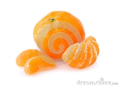 Ripe tangerine with slices Stock Photo