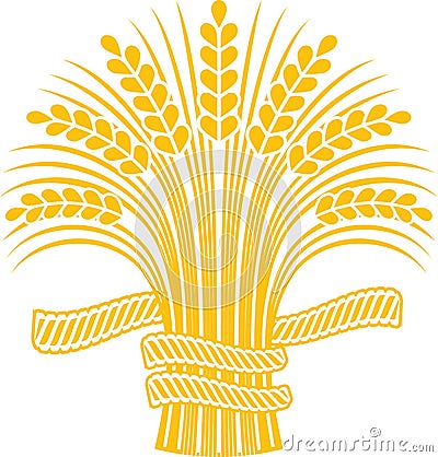 Ripe wheat sheaf. Vector Illustration