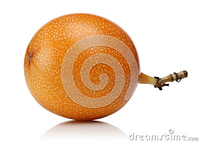 Ripe whole granadilla on white background Stock Photo