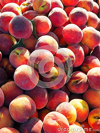 Ripe Yellow Peaches Stock Photo