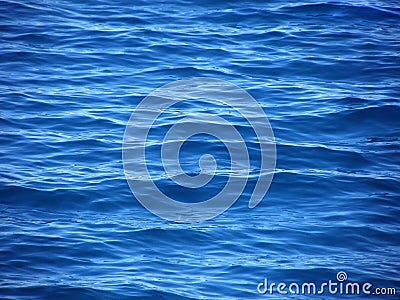 Riples, waves on blue sea Stock Photo