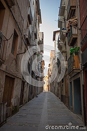 Ripoll narrow streets town center Stock Photo