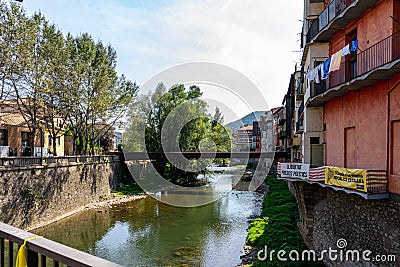 Ripoll town in Catalonia, Spain. Editorial Stock Photo