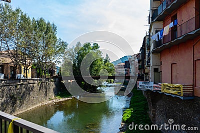 Ripoll town in Catalonia, Spain. Editorial Stock Photo