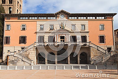 Ripoll Town Hall Editorial Stock Photo