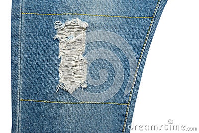 Ripped blue jeans Stock Photo