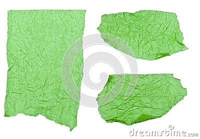 Ripped Green Tissue Paper Stock Photo