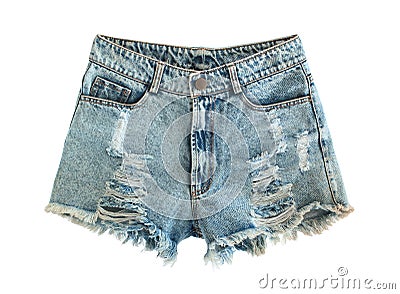 Ripped jeans shorts Stock Photo