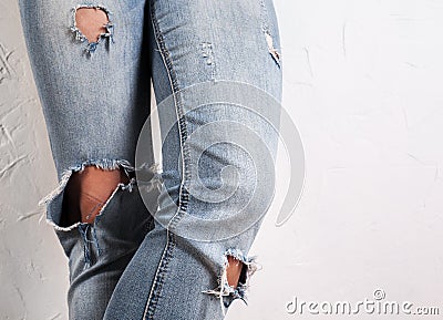 Ripped jeans Stock Photo