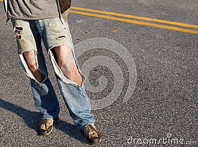 Ripped Jeans Stock Photo