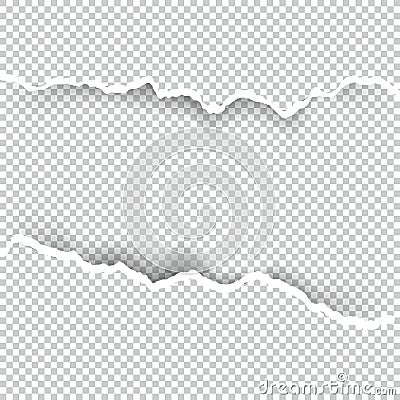 Ripped paper transparent with space for text, vector art and illustration. Vector Illustration