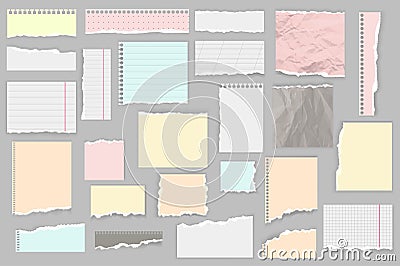 Ripped papers mega set in flat design. Vector illustration isolated graphic objects Vector Illustration