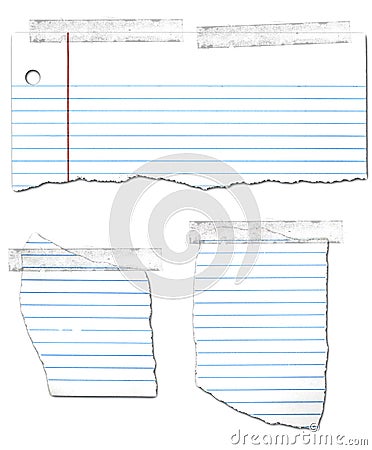 Ripped and Taped Looseleaf Paper Collection Stock Photo
