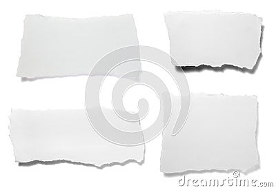 Ripped white paper note message background Stock Photo