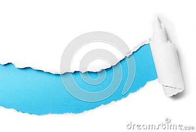 Ripped white paper Stock Photo