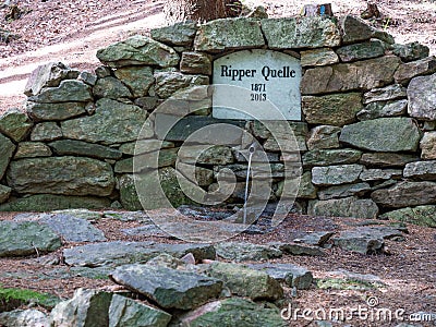 Ripper pramen, Ripper water stream. The healing spring water, Ripper Quelle Editorial Stock Photo