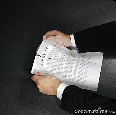 Ripping up a contract Stock Photo