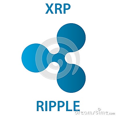 Ripple cryptocurrency blockchain icon. Virtual electronic, internet money or cryptocoin symbol, logo Vector Illustration